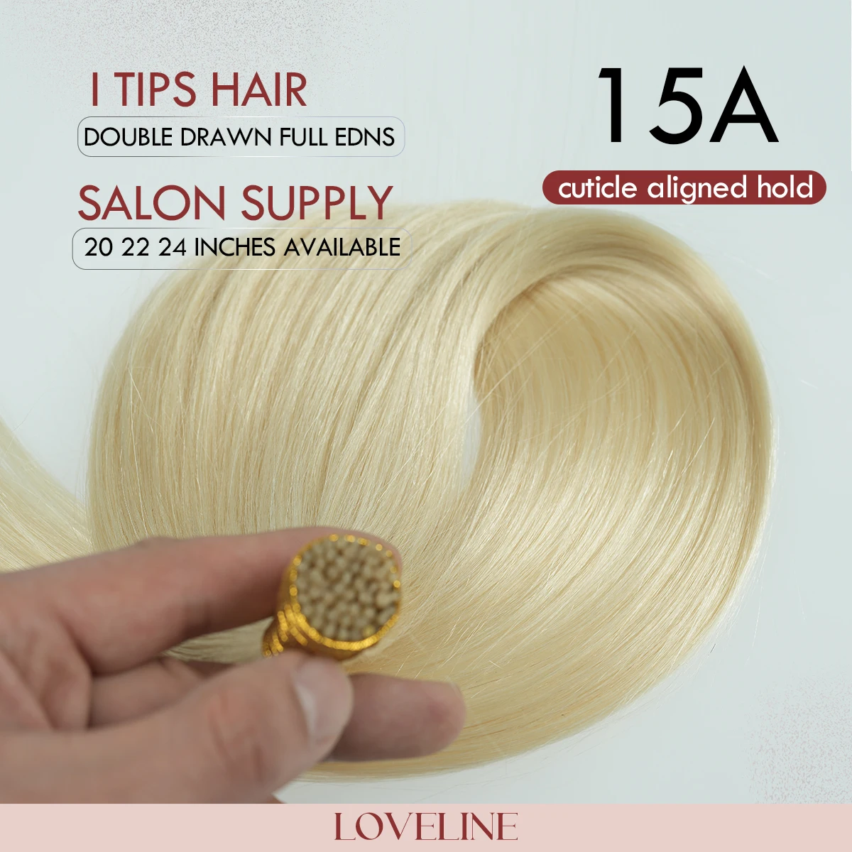Loveline I تلميح وصلات شعر شعر الإنسان الساخن الانصهار عذراء تمديدات شعر ريمي 15A الكيراتين كبسولة براون شقراء صالون العرض