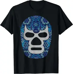 Mex-Art Demon Blue Lucha Libre Mexican Wrestler Legend T-Shirt