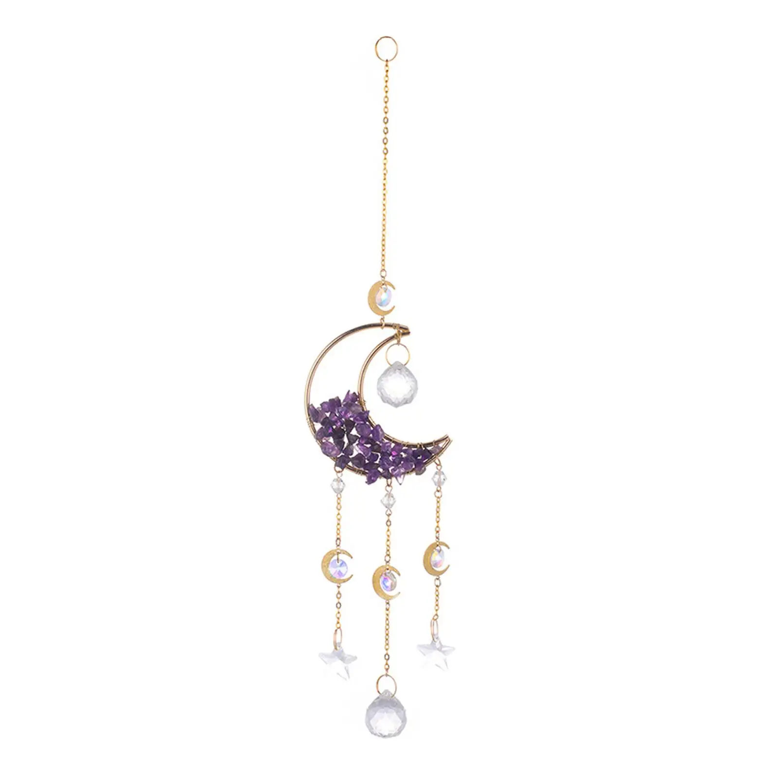 Moon Pendant Rainbow Maker Wind Chime Hanging Wall Decor Moon of Sun Catcher
