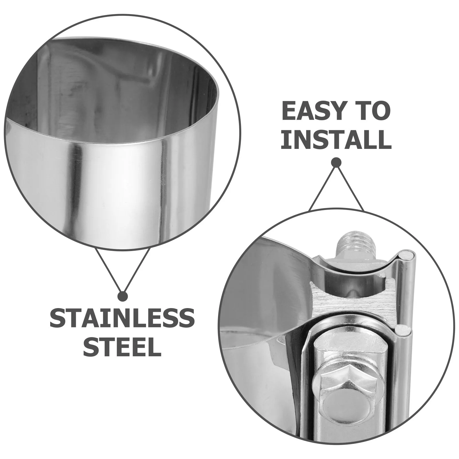 

Car Exhaust Clamp 2 Tube Fixing Stainless Steel Band Clamp for Auto Repair Muffler Replacement Secure Fit Tube Clamps