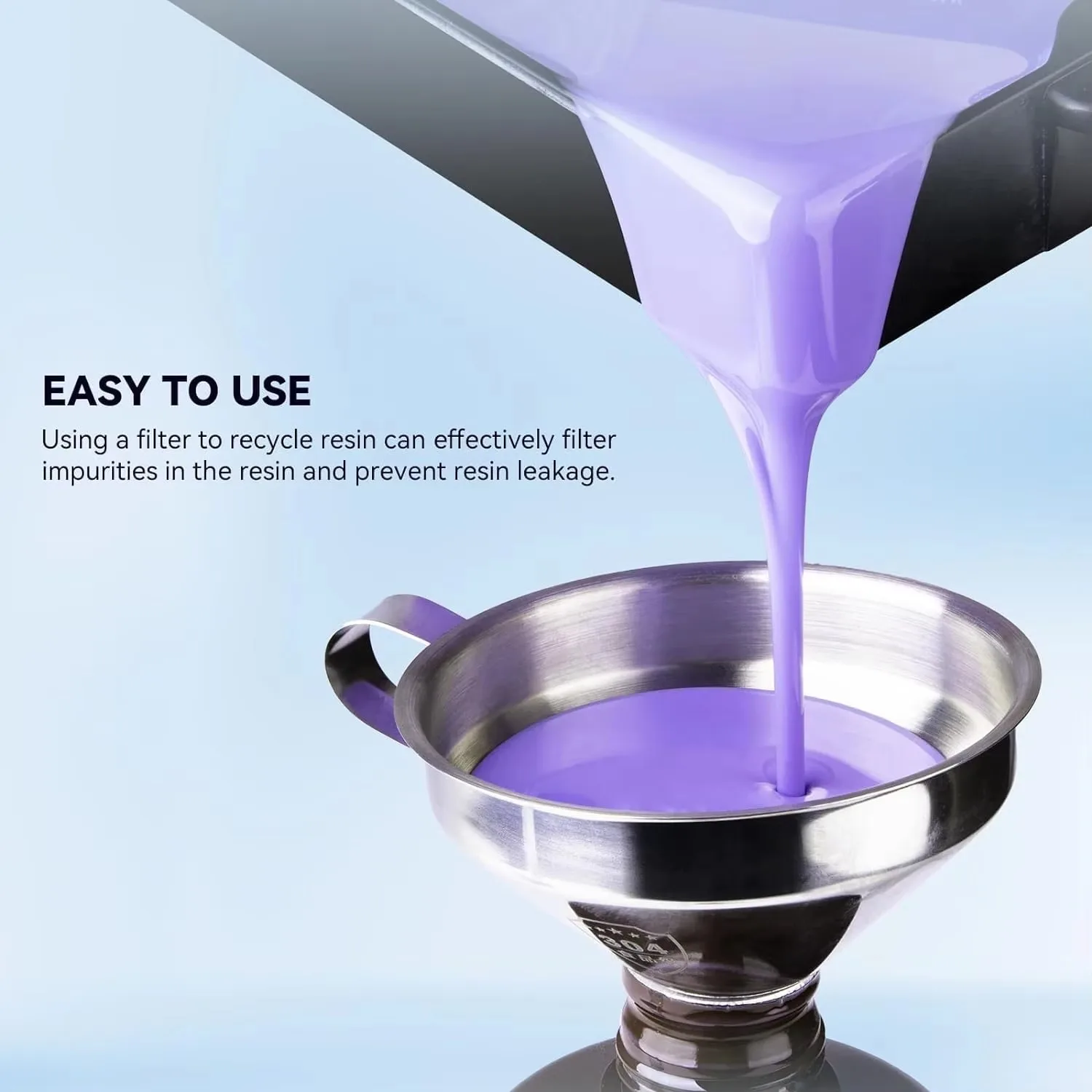 3D-Drucker-Harzfiltertrichter aus Edelstahl, abnehmbarer Doppelsieb-UV-Harzfilterbecher für Elegoo Anycubic SLA/DLP/LCD – Detail 5