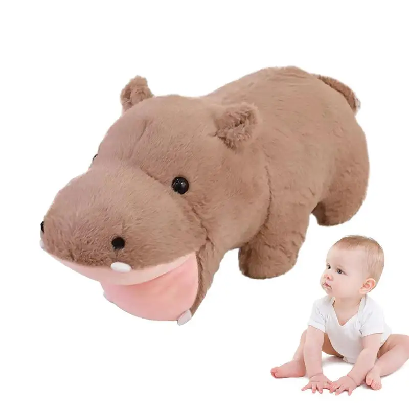 Hippo Plush Simulation Stuffed Animal Plush Toy Hugging Pillow Hippo Sofa Cushion Plush Doll Toy Cute Stuffed Ornaments Pillows