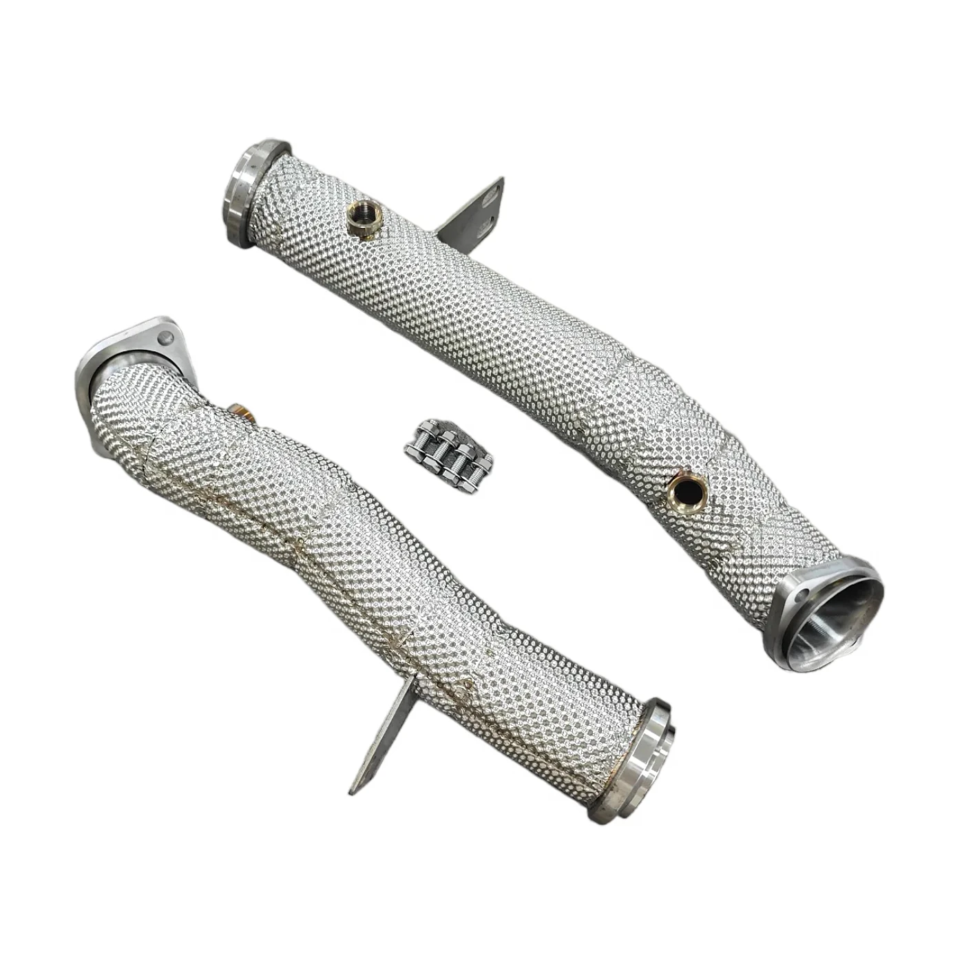 AKS Stainless Steel Heatshield Downpipe For Mercedes-Benz C400 C450 C43 Downpipe M276 3.0T Right Hand Racing Downpipe