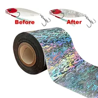 Plantillas de señuelos de pesca de lámina de estampado en caliente, cebos duros y blandos, papel de sello de cuchara de holograma, accesorios DIY, película holográfica de transferencia de calor