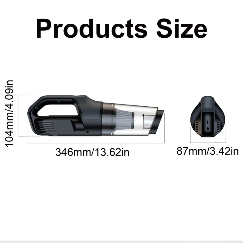 Handheld Car Vacuum Multifunctional Car Vacuum Wireless Car Vacuum Cleaner Handheld Automotive Vacuum for Car Cleansing