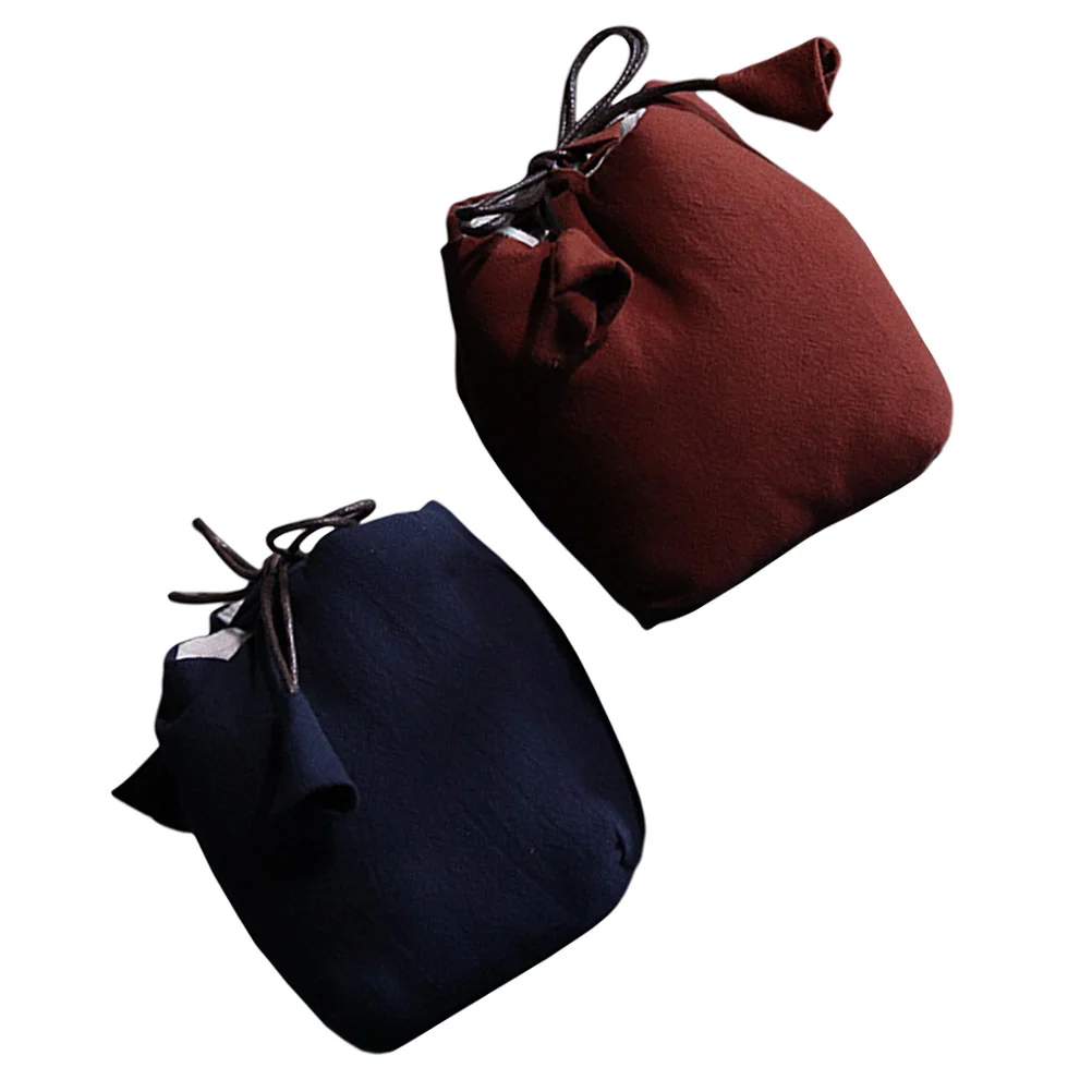 

2 Pc Storage Bag Tea Bottle Bags Travelling Supplies Cup Mug Creative Cotton Linen Tote