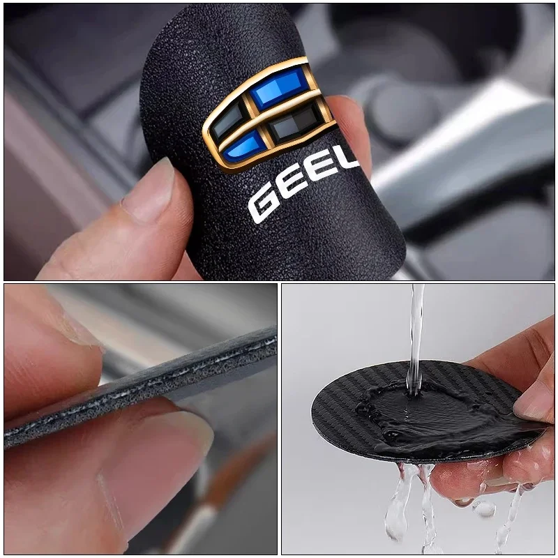 2Pcs Shockproof Tear Resistant Car Cup Coaster for Geely Monjaro Atlas Coolray Emgrand Lynk & Co 01 02 03 Auto Accessories