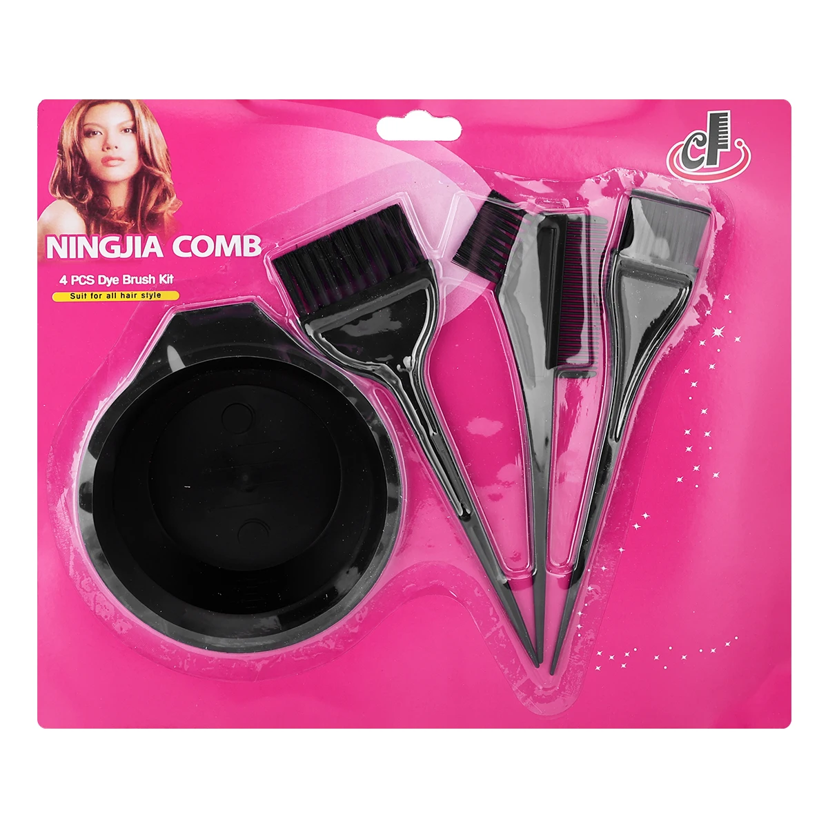 

4Pcs Hair Dye Bowl with Brush Set Heat Resistant Easy Clean for Professional DIY Hair Coloring