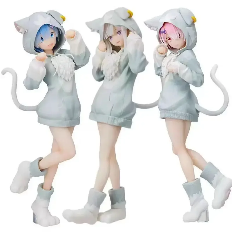 Cosplay Pack Rem Ram Action Figures PVC Anime Re:Zero Emilia Rem Model Decoration Collectible Toys For Kids Adult Gifts