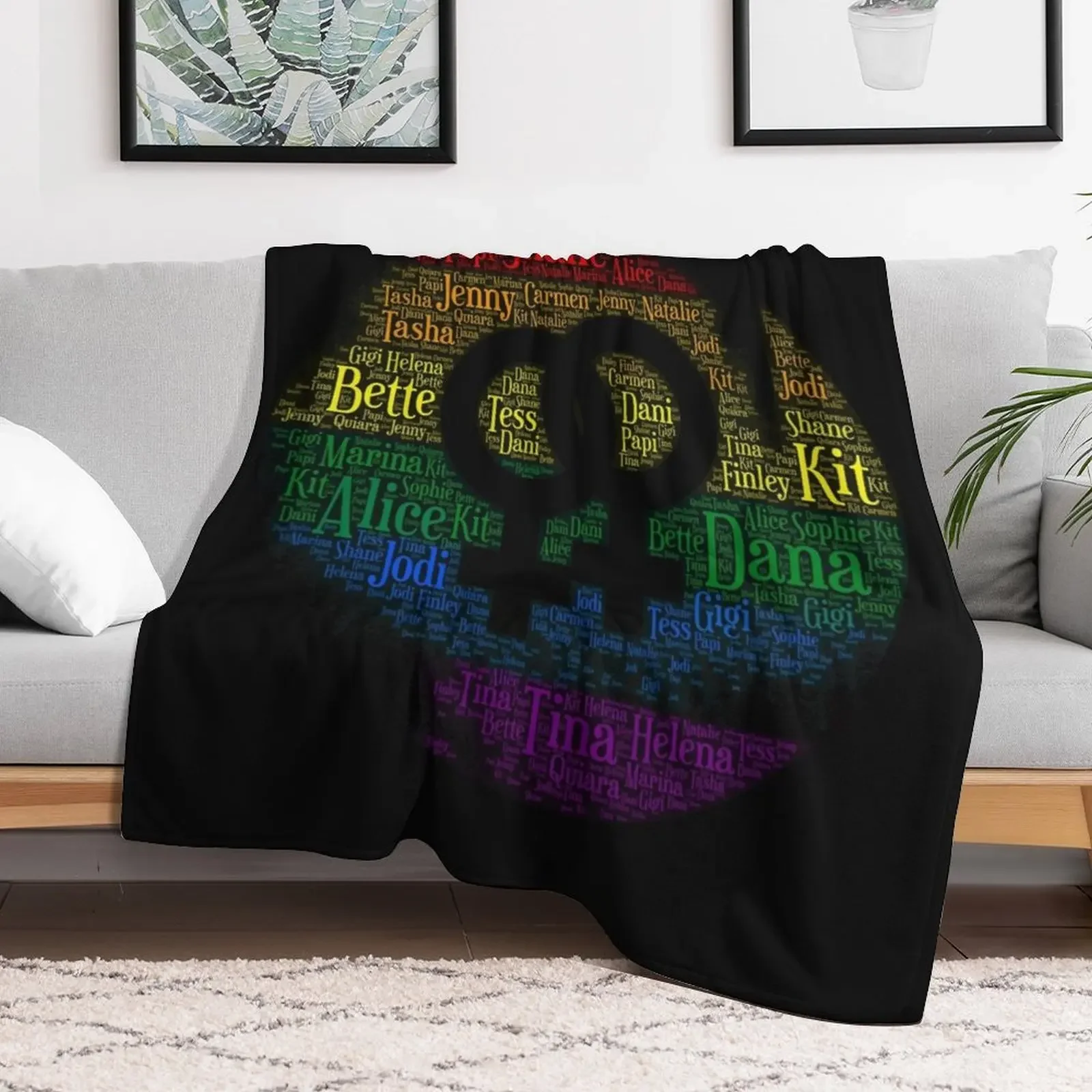 New Lesbian Character Words Shirt Throw Blanket Plush Plaid Thins for winter Blankets