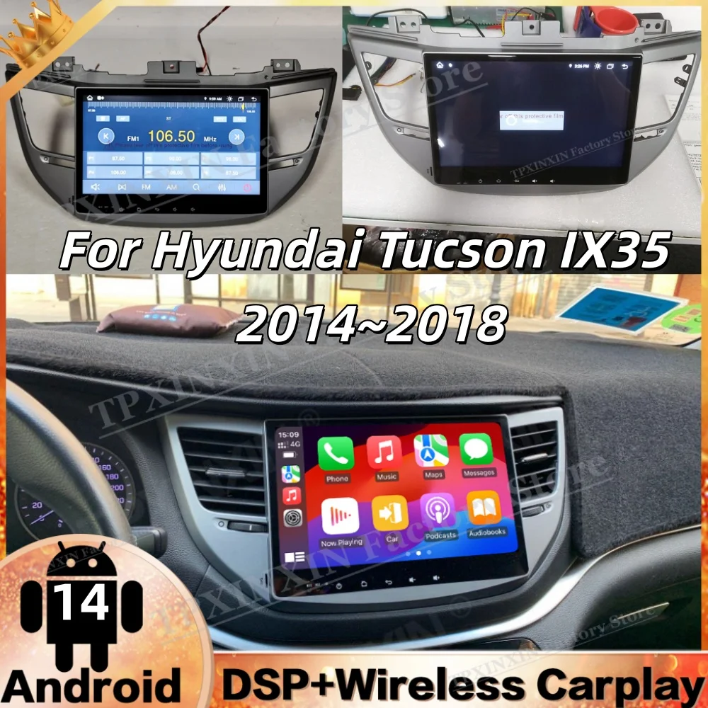 Carplay Mirror Link Android Stereo For Hyundai Tucson IX35 2014~2018 GPS· Navigation Car Radio Audio Head Unit Smart HD Screen