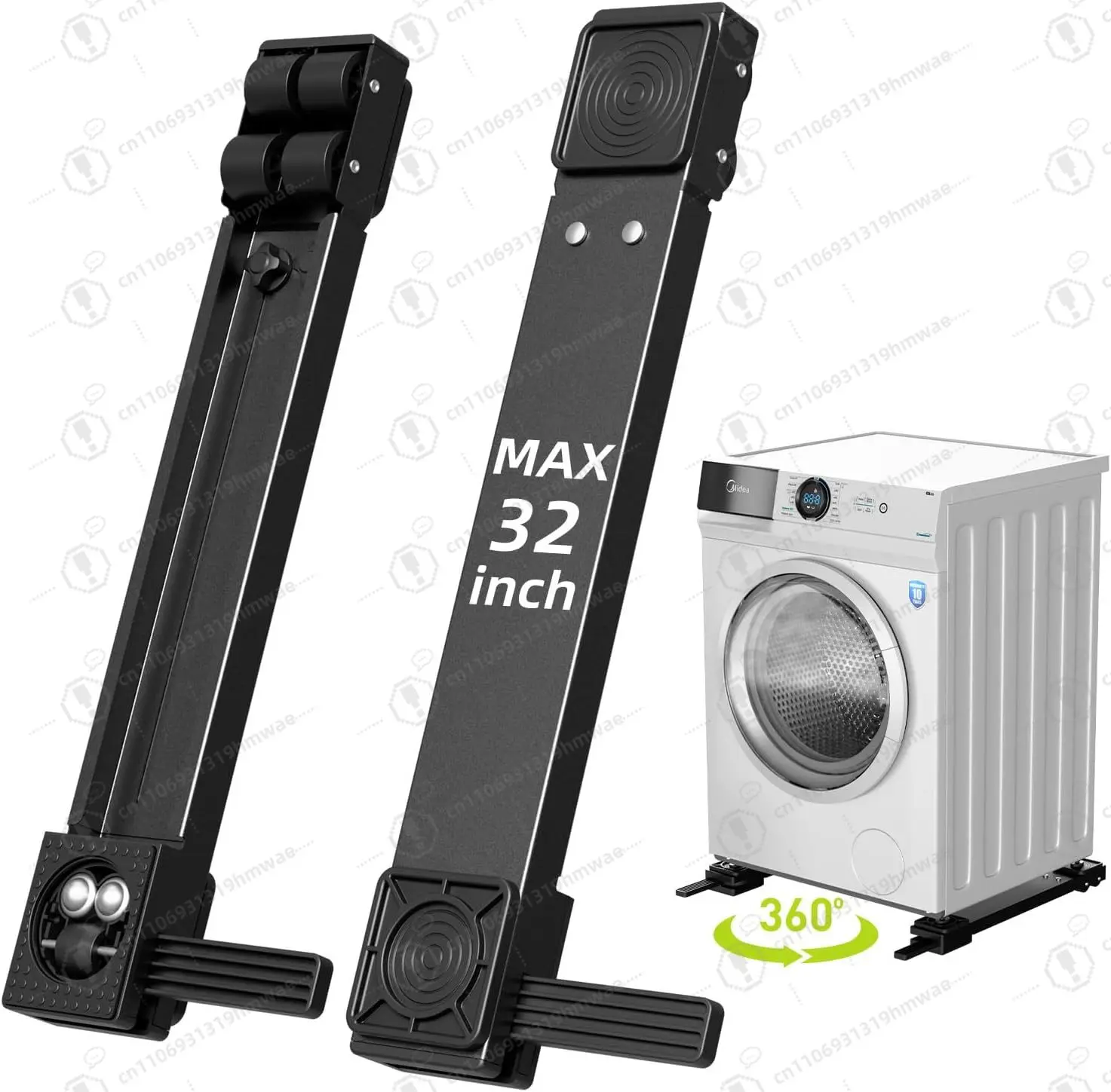 

Heavy Duty Appliance Rollers 360° Movement Sliders 20-32in Extendable Liftable Anti Slip Washing Machine Base（A pair）