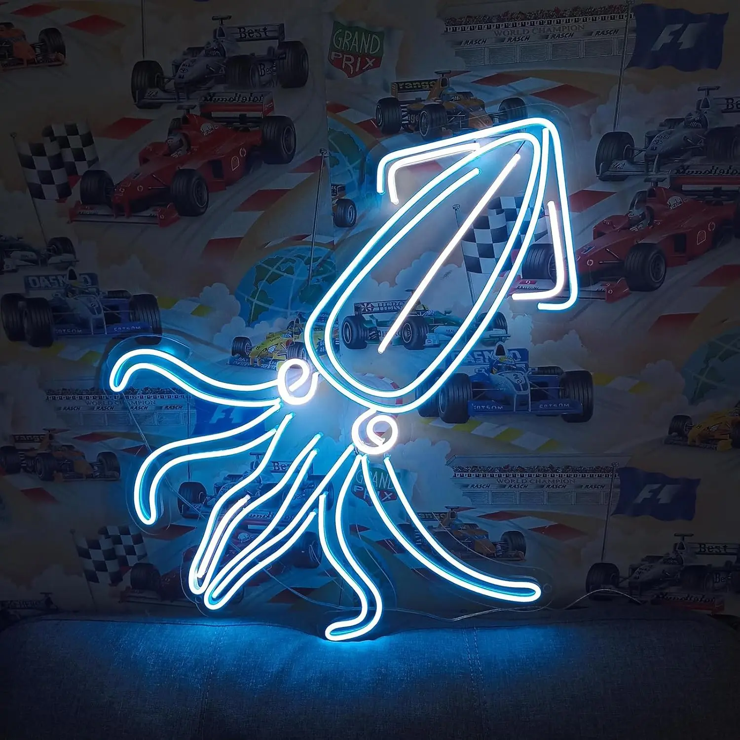 

Squid Neon Sign USB Powered Led Light for Kids Room Ocean Theme Nautical Room Aquarium Bedroom Decoration Gift Art Wall Light