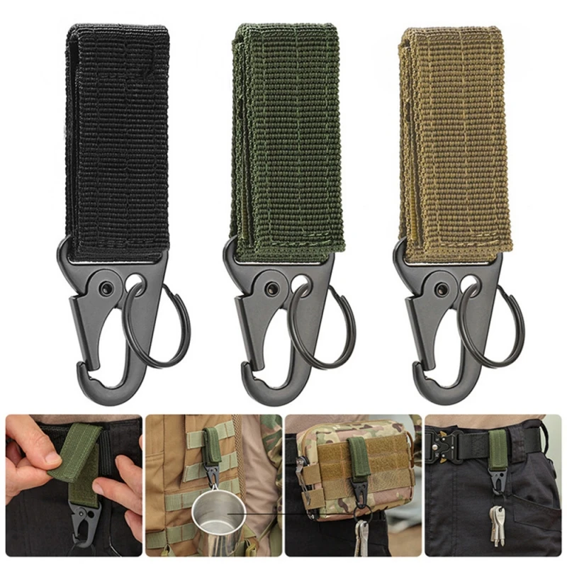 3pcs Tactical Outdoor EDC Keychain Key Holder Camping Backpack Belt Hook