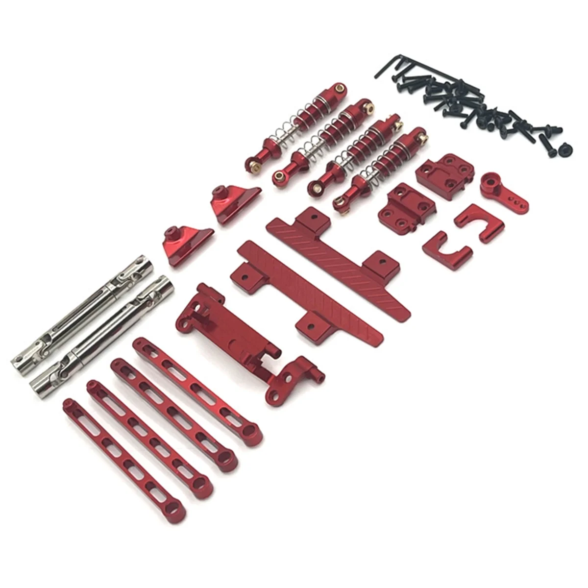 RC Car Upgrade Shock Absorber Tie Rod Before and After Drive Shaft Set for 1/12 MN82 LC79 RC Car Upgrade Parts Red