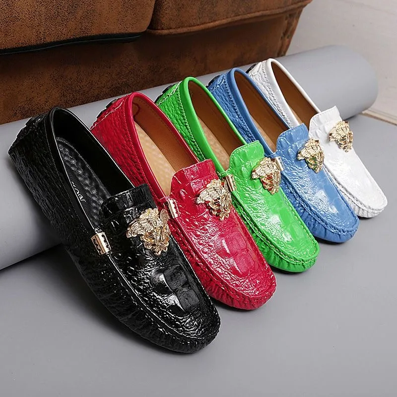 original shoes brand casual loafers office party prom man crocodile shoes patent leather designer loafers shoes for man luxury