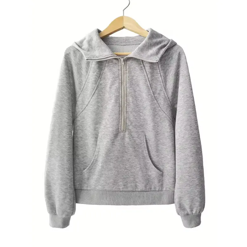 

Fashion Zipper Hood Sweatshirt Women Autumn Long Sleeve Crop Tops Casual Y2K Hoodies Streetwear Harajuku Female Jackets Coats