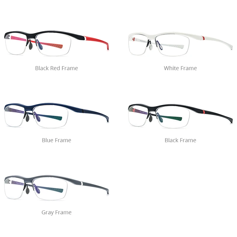 HONILLESI TR90 Eyeglasses Frame Men Semi Rimless Ultralight Eye Glasses Sports Half Rim Eyewear 7027