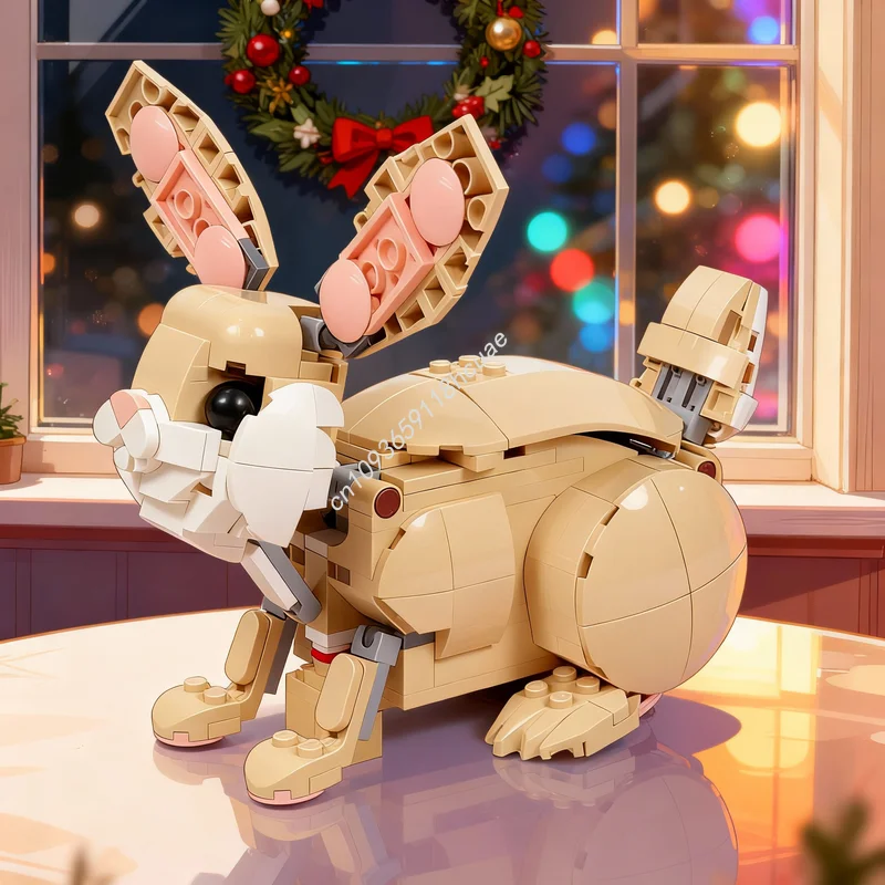 ตัวต่อ MOC กระต่ายน้อยน่ารักขับถ่าย 369 ชิ้น ของเล่นตัวต่อเสริมสร้างจินตนาการ ของขวัญวันคริสต์มาส ของขวัญวันเกิด