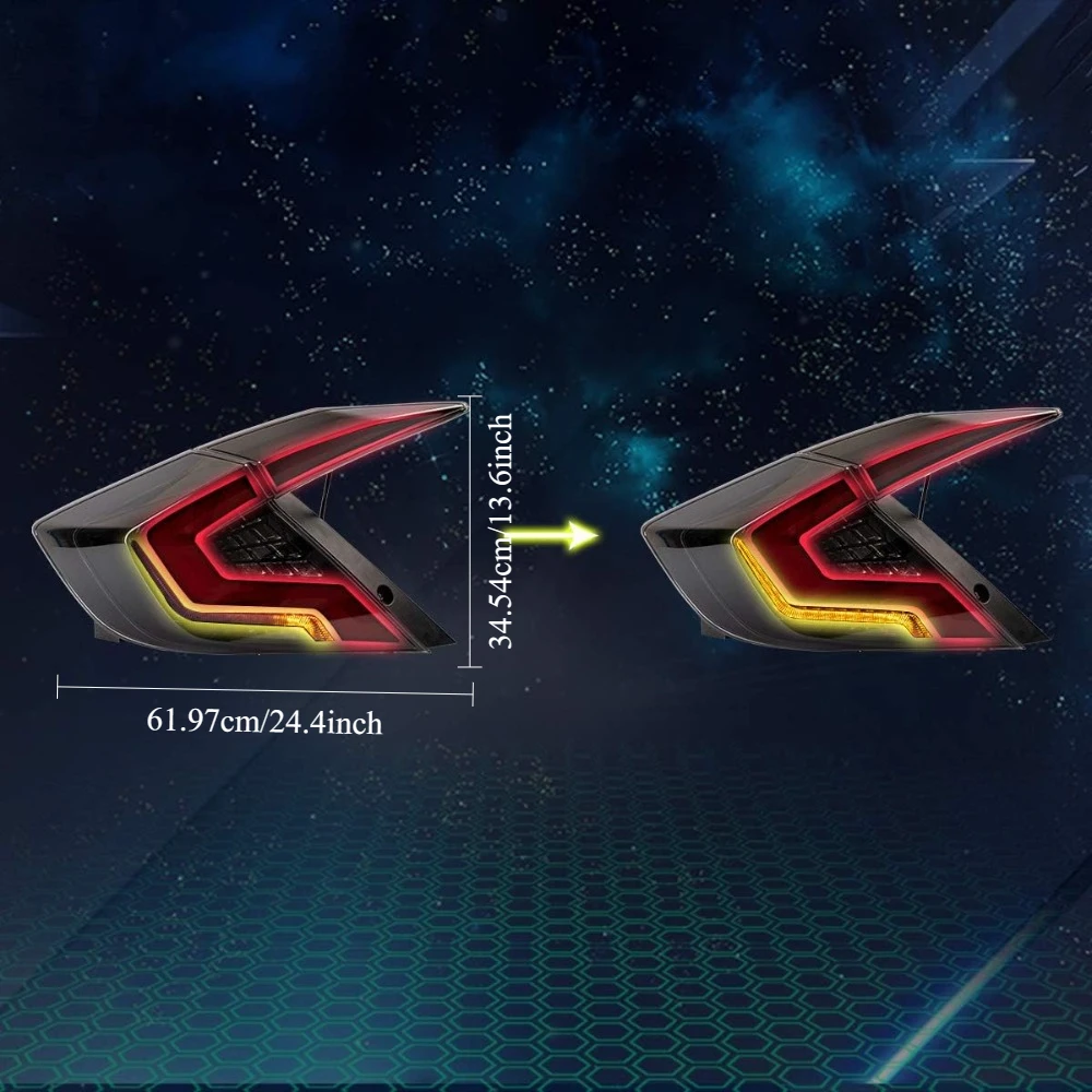 LED Tail Lights  Start Up Animation Rear Lamp Assembly (Not for hatchback & Coupe)