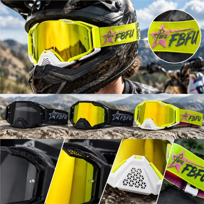 Versatile Outdoor Sport Glasses Wind Dust Block Eyewear for Ski Motocross & Cycling Adventure