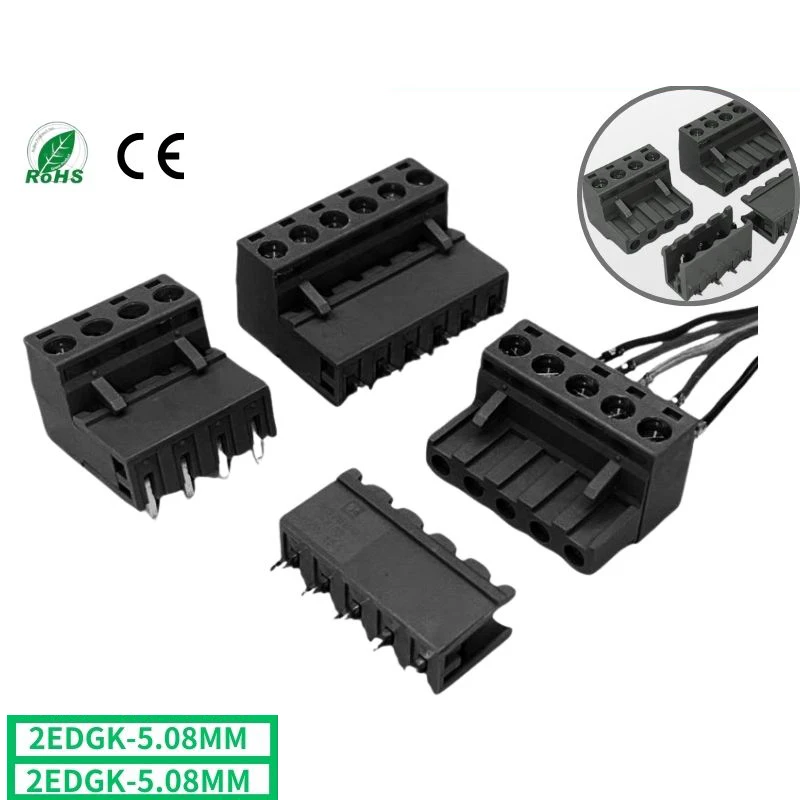 

5.08mm Black Pluggable PCB Screw Terminal Blocks Connector Plug + Pin Header