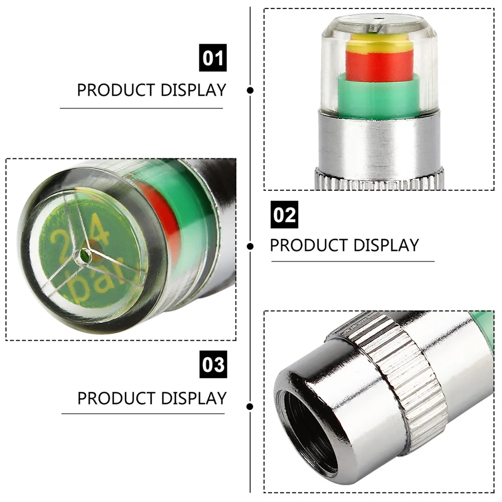 

1Set Tire Pressure Monitor Valves Caps Exquisite Workmanship Anti-Theft Function Long Lifespan for Car Tyre Pressure Indicators
