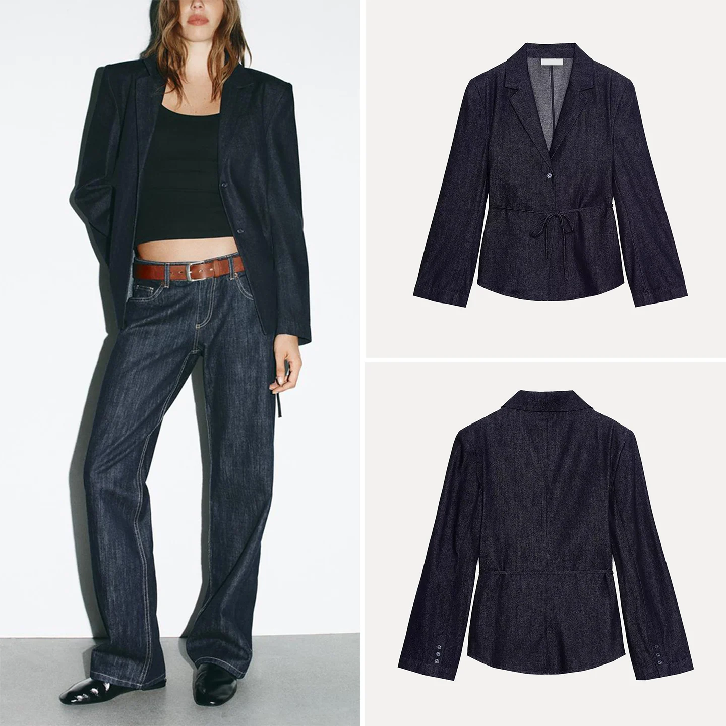 

Z Women's Faionable irt Sle Suit Coat with Belt Autumn 2025 Ele Quali Ladies' Clothing European Sle
