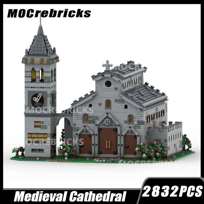 

City Streetscape Series Medieval Cathedral MOC Building Block DIY Model Assembly Education Children Christmas For Gifts 2832PCS