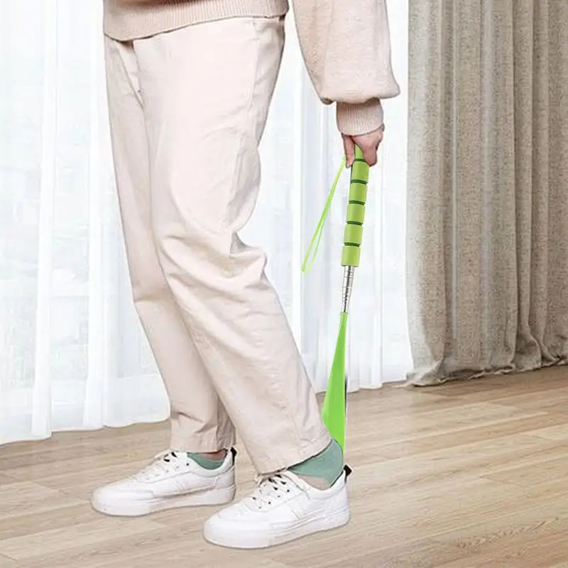 Long Shoe Horn Flexible Retractable Metal Handle Shoe Horns DurableAnd Lightweight Shoe Horn For Men Women Pregnant Lady Elders