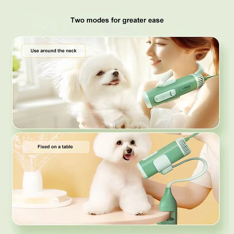 New Design Pet Hair Dryer High Power Silent Hair Blowing Artifact Hanging neck cat dryer free hands dog bath hair dryer