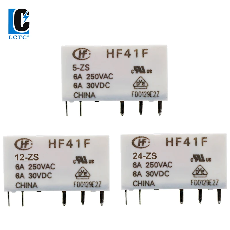 High Frequen Relay 41F-5-ZS 41F-12-ZS 41F-24-ZS 5V 12V 24V ZS Slim Type Power Relay 5 Pin 6A Relay