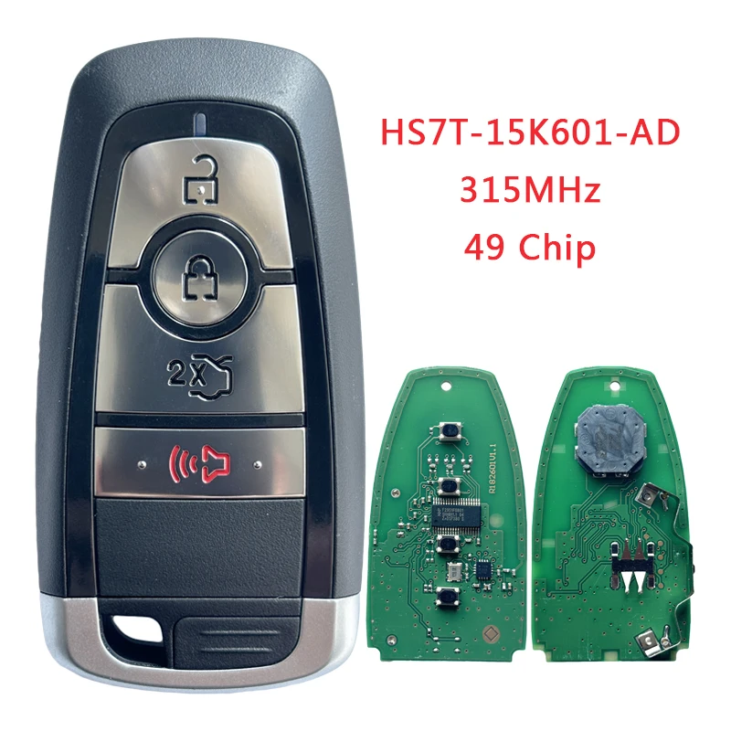 

TX018078 For Ford Smart Key 3 Button 434MHz Transponder HITAG 15K601 Keyless GO