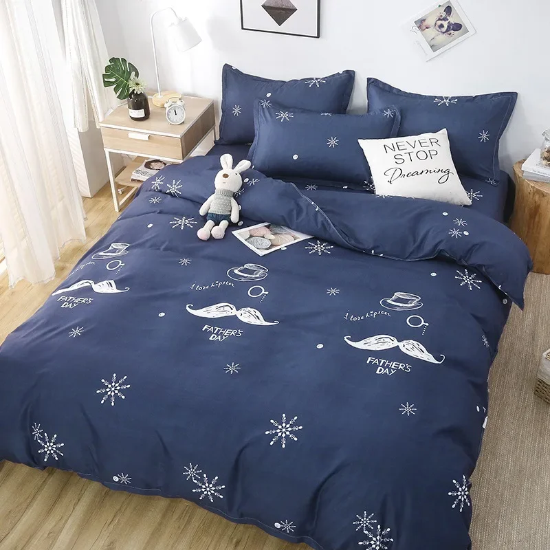 Duvet Cover Flat Sheet Pillowcase 4 pcs/Set Comforter Covers Bedclothes Single Double Size Bedding Set Home Textile