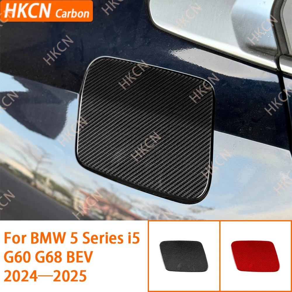 

Carbon Fiber Car Body Fuel Tank Cap Cover Trim Sticker For BMW 5 Series i5 G60 G68 2024 2025 Exterior Accessories