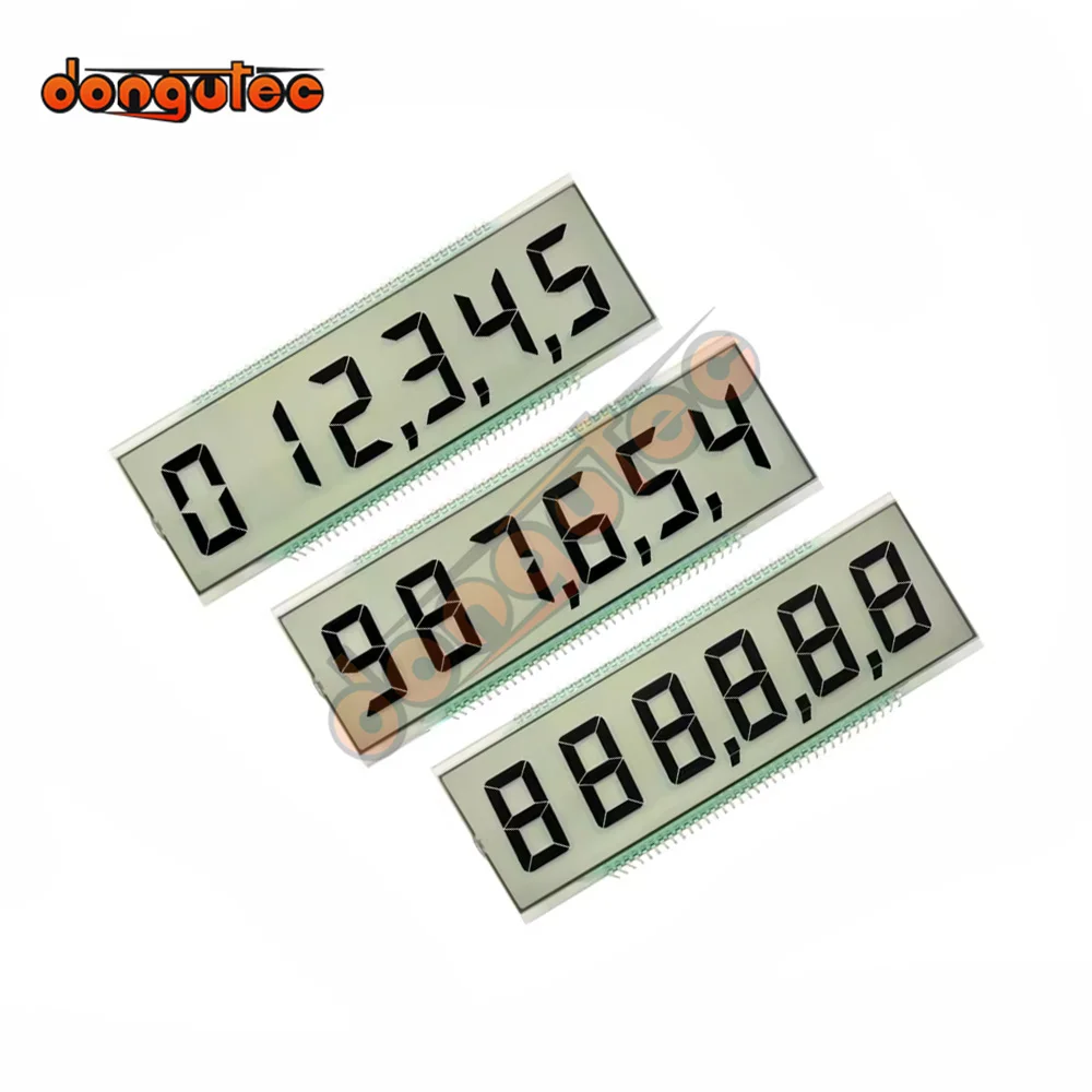 

70PIN TN Positive 6-Digits Segment LCD Transmissive 6 Digit 7 Segment LCD Display Screen Static Driving TN Positive Display 3V