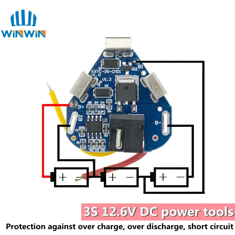 3S 12.6V 6A BMS Li-ion Lithium Battery Protection Board 18650 Power Bank Balancer Battery Equalizer Board for Electric Drill