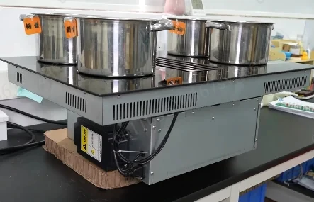 220-240V 6800W 4 Burners Induction Cooker Built-in Downdraft Ventilation Integrated Cooktop Range Hood Combo