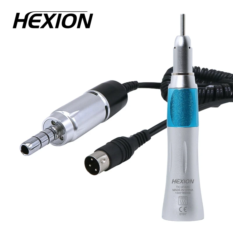 HEXION E-Type Dental-Niedrigdrehzahl-Mikromotor-Set – 35000 U/min, 1:1-Übersetzung – Gerades/Abgewinkeltes Handstück für Laborpolier-Elektromotor – Detail 4