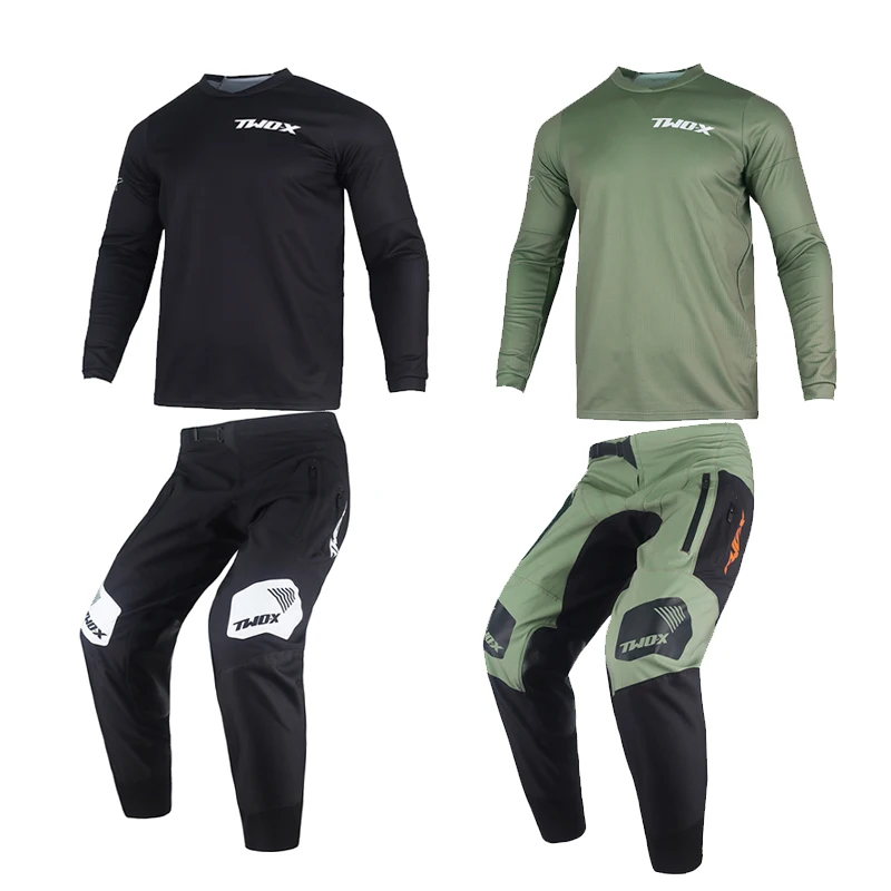 

High Quality Two-X Motocross Jersey and Pants With Zip Pocket Offroad Dirt Bike Mountain Enduro MX/ATV MTB BMX Gear Combo