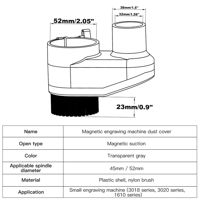 CNC Dust Cover Cleaner Dust Brush Cover For 3018 Series CNC Router/CNC Machines Spindle Motor Woodworking Tool