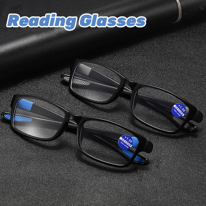 

Men's Reading Glasses Fashion Sports Anti-blue Light Blocking Far Sight Eyewear TR90 Frame Optical Presbyopia Eyeglasses Diopter