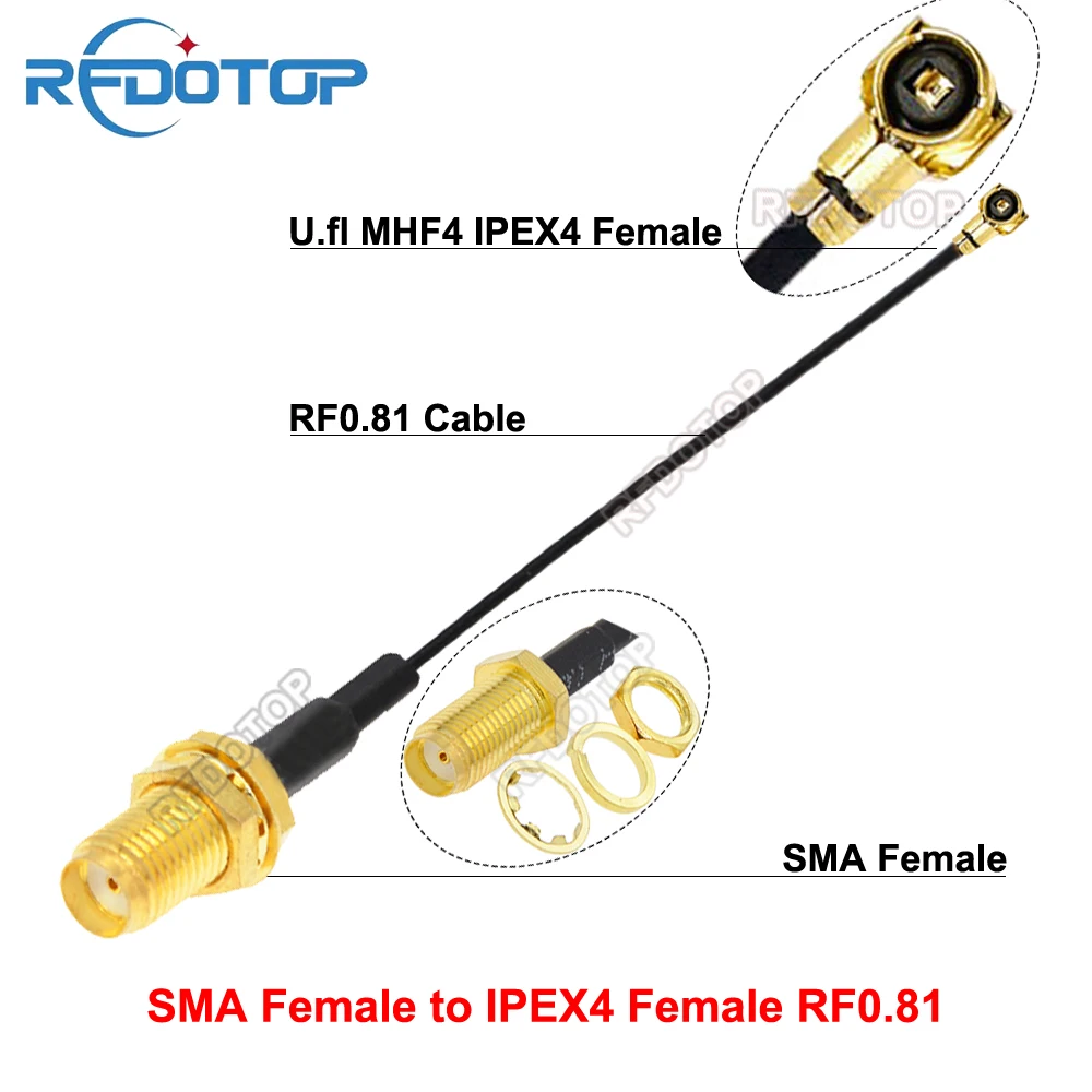 

10 шт., радиоантенна IPX/IPEX/MHF4/IPEX4 Женская к SMA Женская WiFi RF0.81