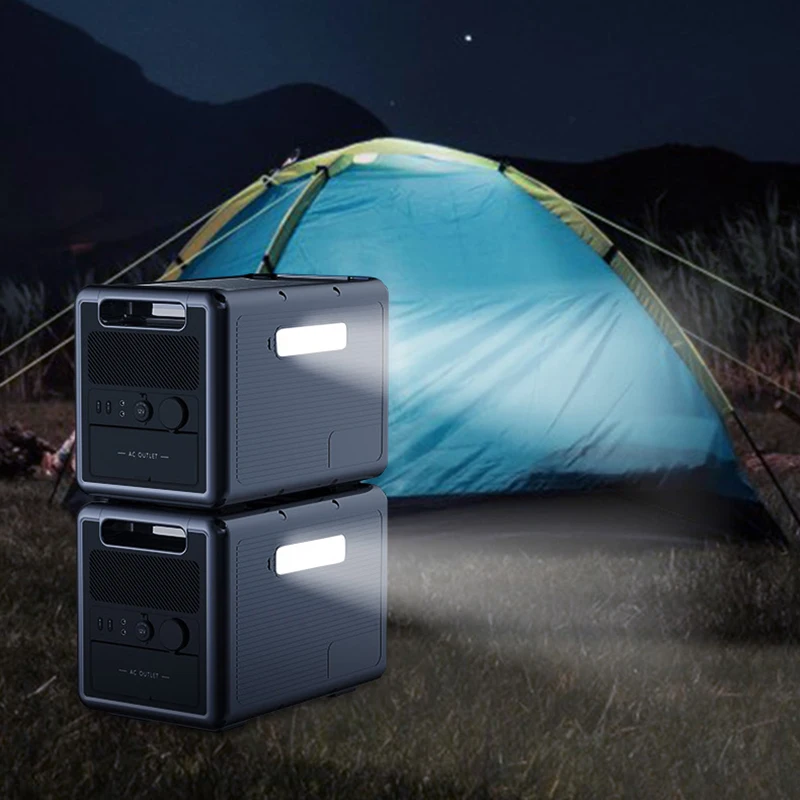 110V 220V モバイルホーム 屋外用 3000W 3600W 4000W 4800W Lifepo4バッテリー AC電源ステーション 積み重ね可能なソーラーポータブル発電機