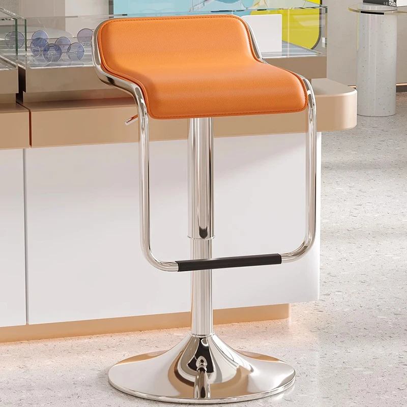 

Modern Lightweight Swivel Bar Chair Soft Home Counter Living Room Bar Chair Metal Adjustable Taburete De Bar Nordic Furniture