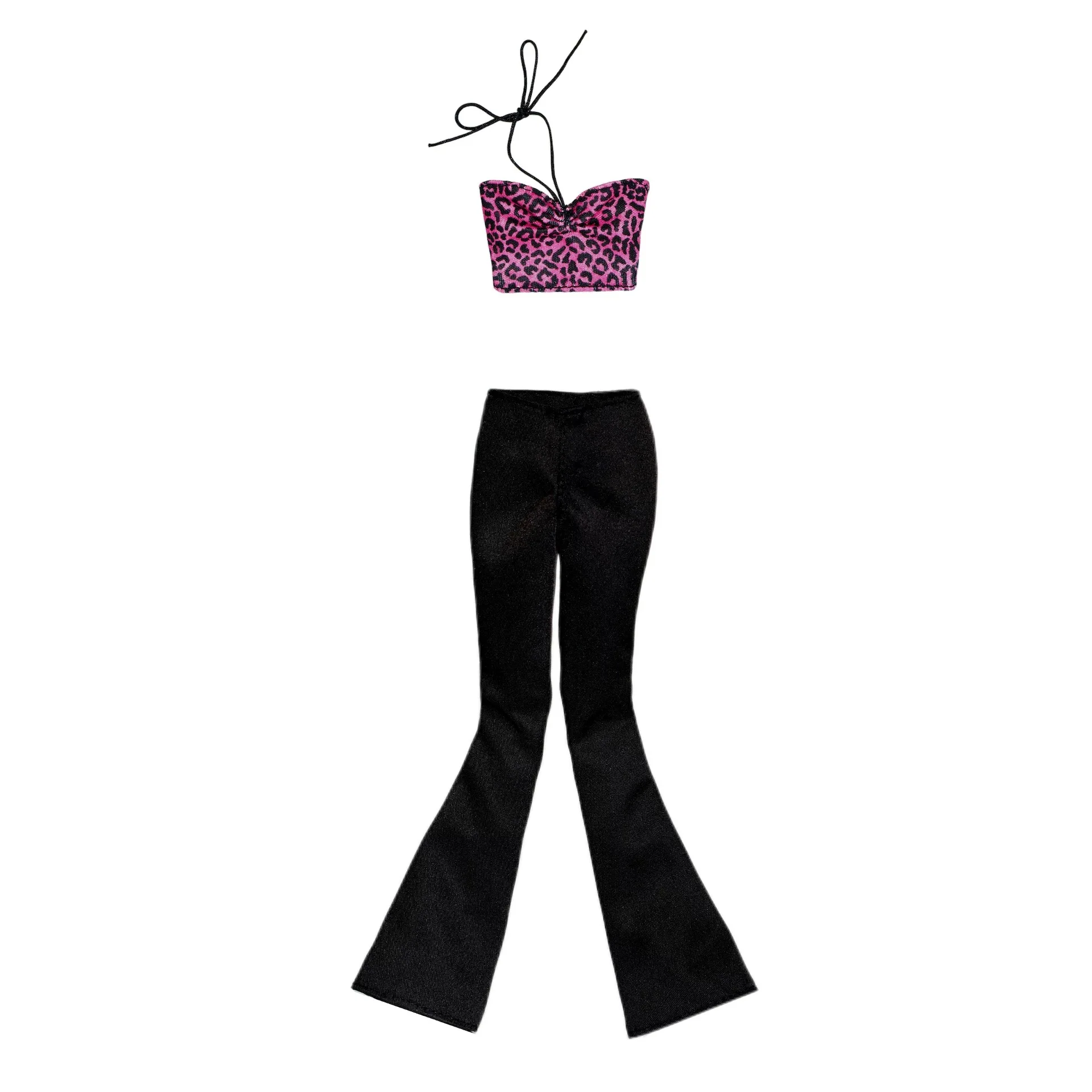 30 centimetri Vestiti per le bambole Accessori Moda Y2K Spice Girl Stampa leopardata Gilet + Pantaloni lunghi + Catena in vita Set per 1/6 BJD Supermodel Doll