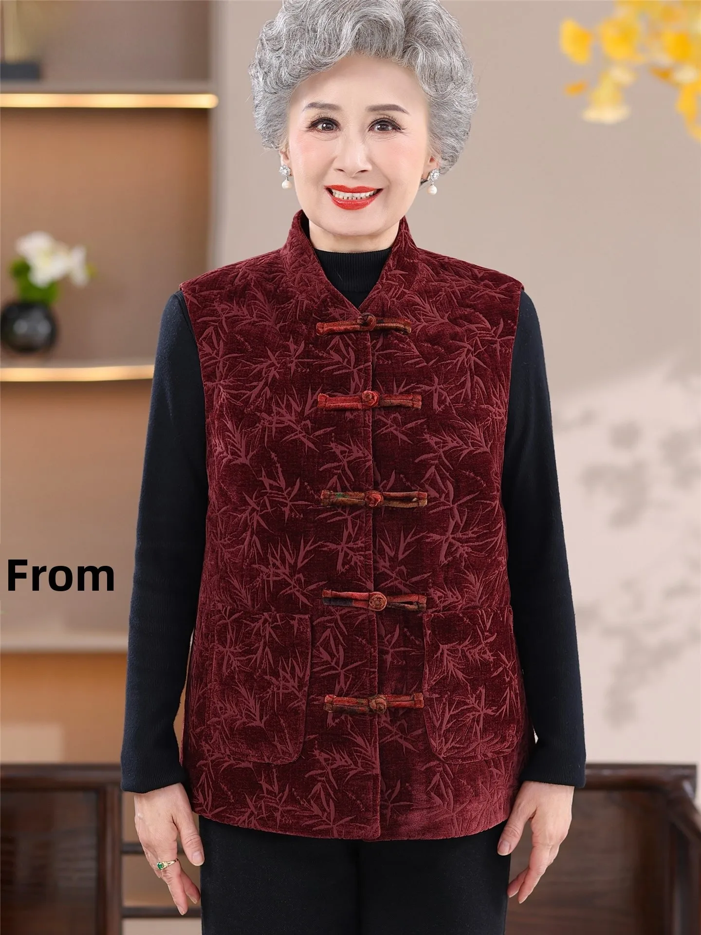 

Теплый жилет Thiened для женщин, зимняя верхняя одежда, традиционный китайский свободный крой, вязаный свитер на одной пуговице