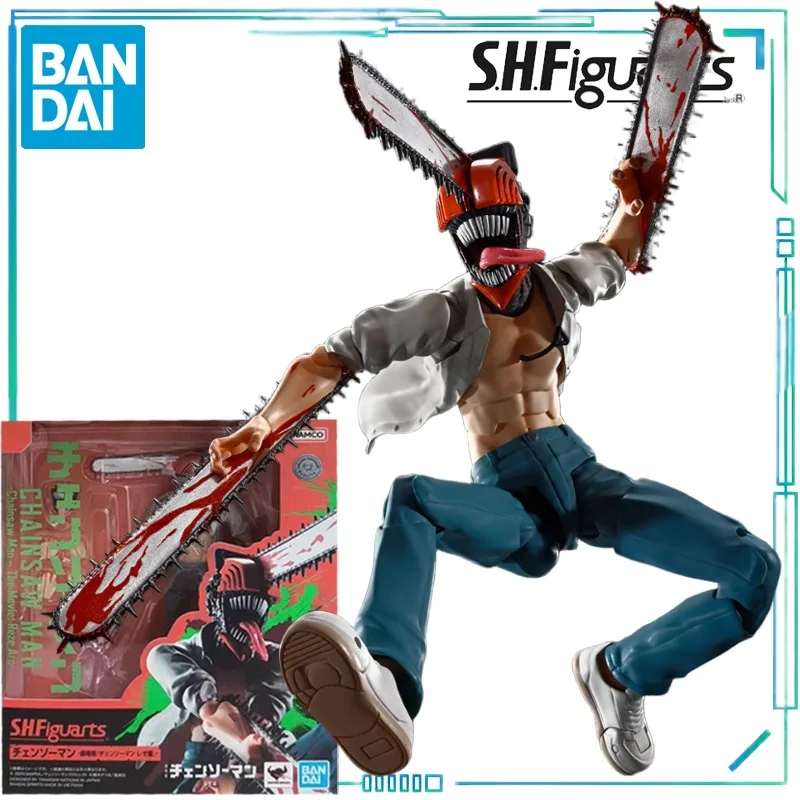 Bandai espíritos genuínos s.h. figuarts série anime motosserra homem denji colecionáveis de modelos móveis acabados brinquedos requintados