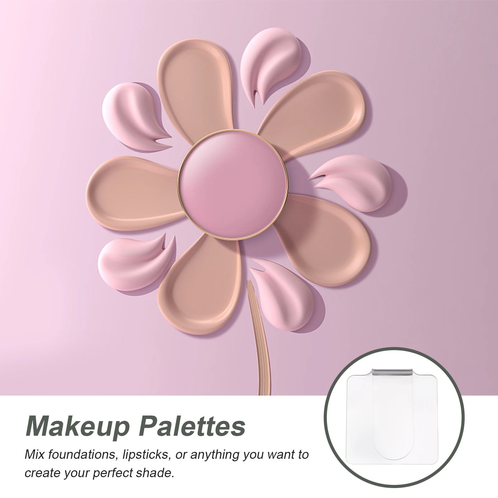 

Ergonomic Clear Acrylic H held Mixing Foundations Lipsticks Custom Colors Portable Makeup Tool Nail Art Color