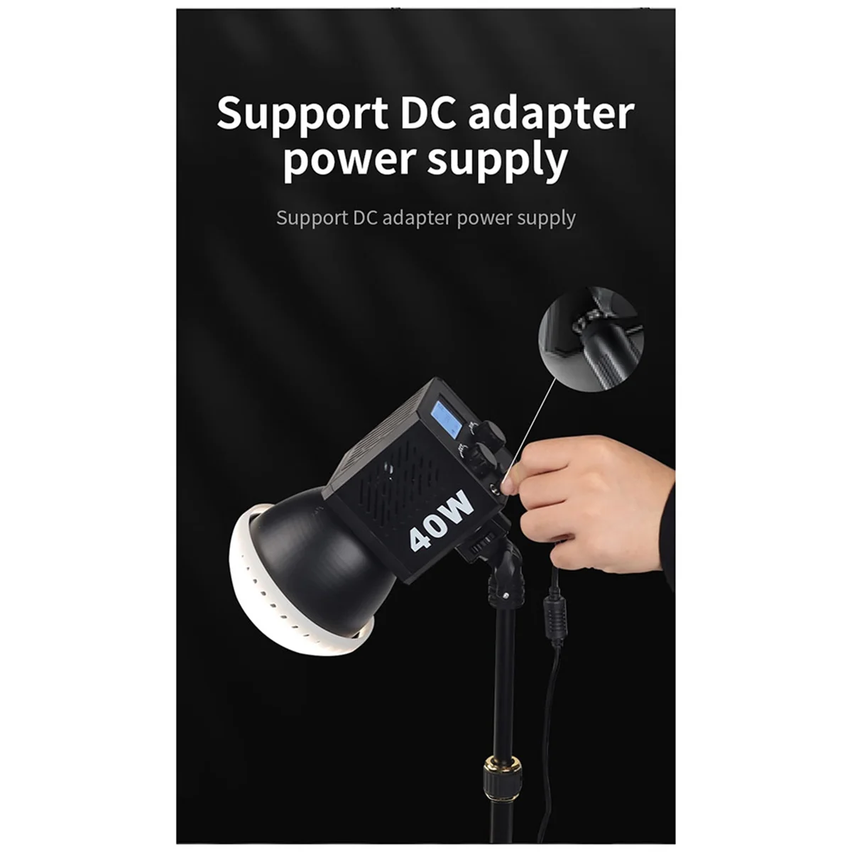 Compact M60 Handle Photo Studio Light COB Bi-Color CCT 2500-6500K CRI Greater Than Equal 95 TLCI Greater T